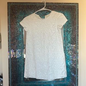 White with flowers, lined